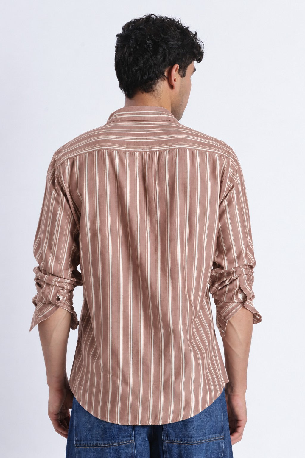 Terracotta Stripe Casual Shirt