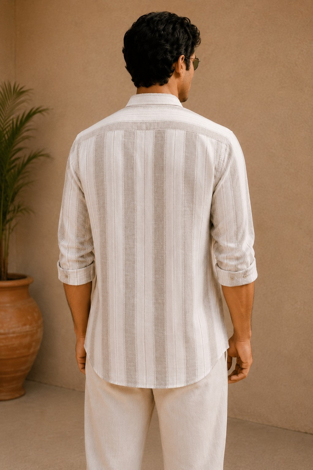 Natural Beige Cotton Slub Short Kurta