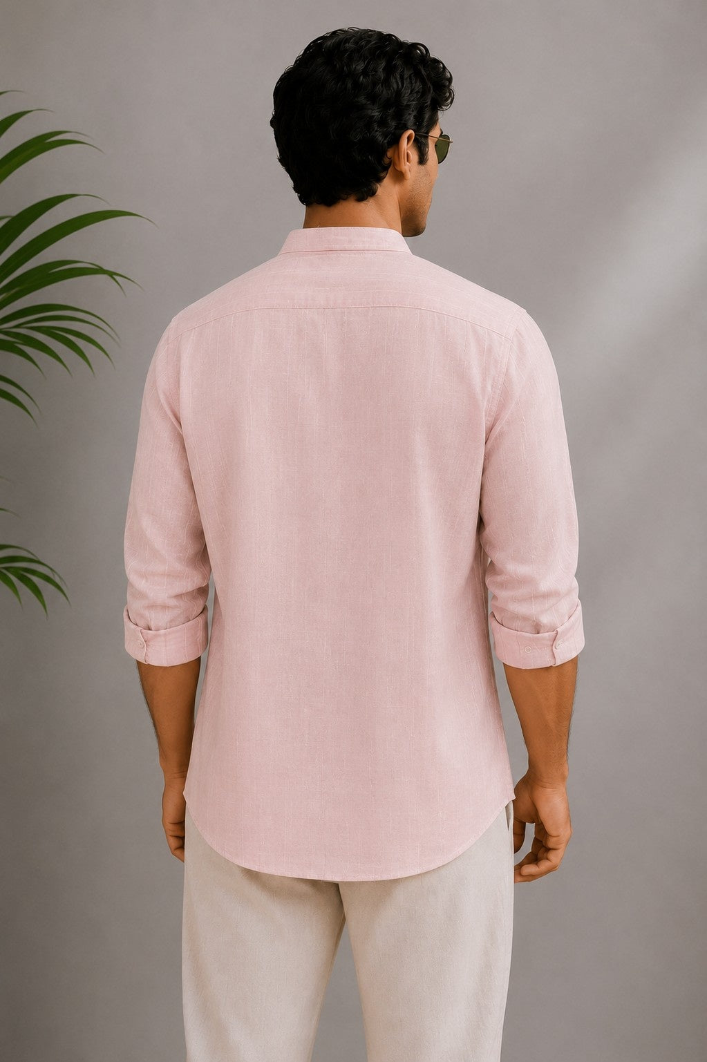 Blush Pink Cotton Slub Short Kurta