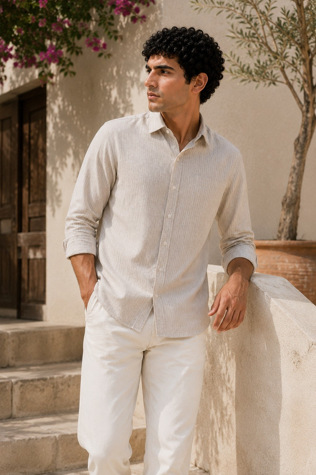 Oatmeal Linen Blend Shirt