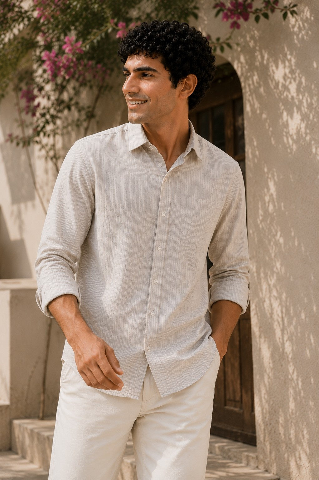Oatmeal Linen Blend Shirt