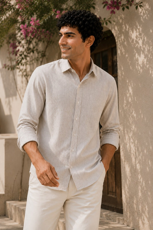 Oatmeal Linen Blend Shirt