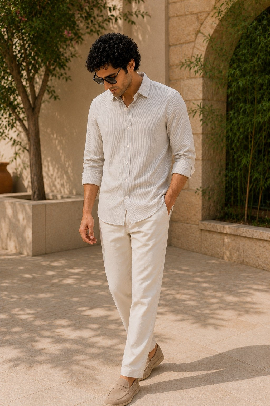 Oatmeal Linen Blend Shirt