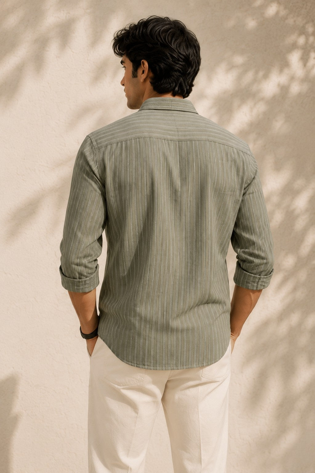 Dusty Green Heritage Stripe Shirt