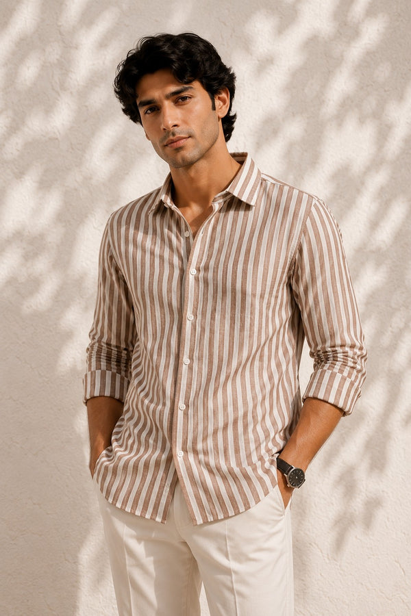 Burnt Clay Bengal Stripe Shirt