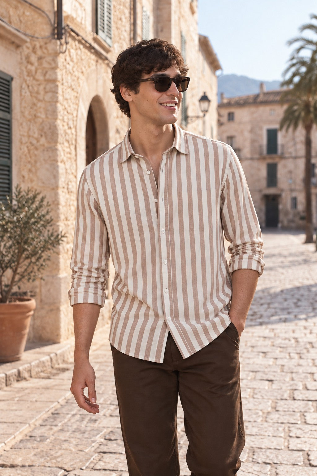Burnt Clay Bengal Stripe Shirt