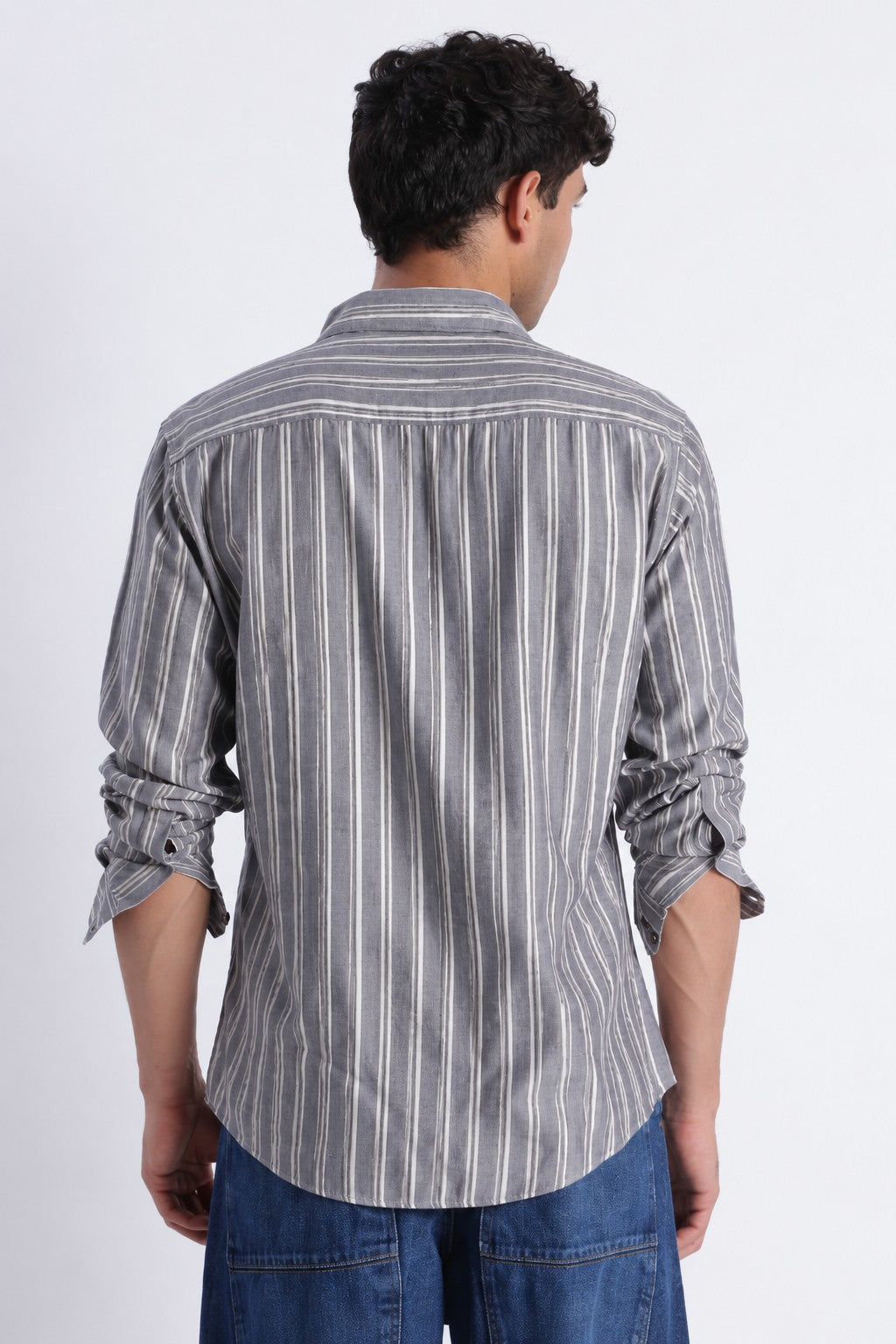 Charcoal Stripe Casual Shirt