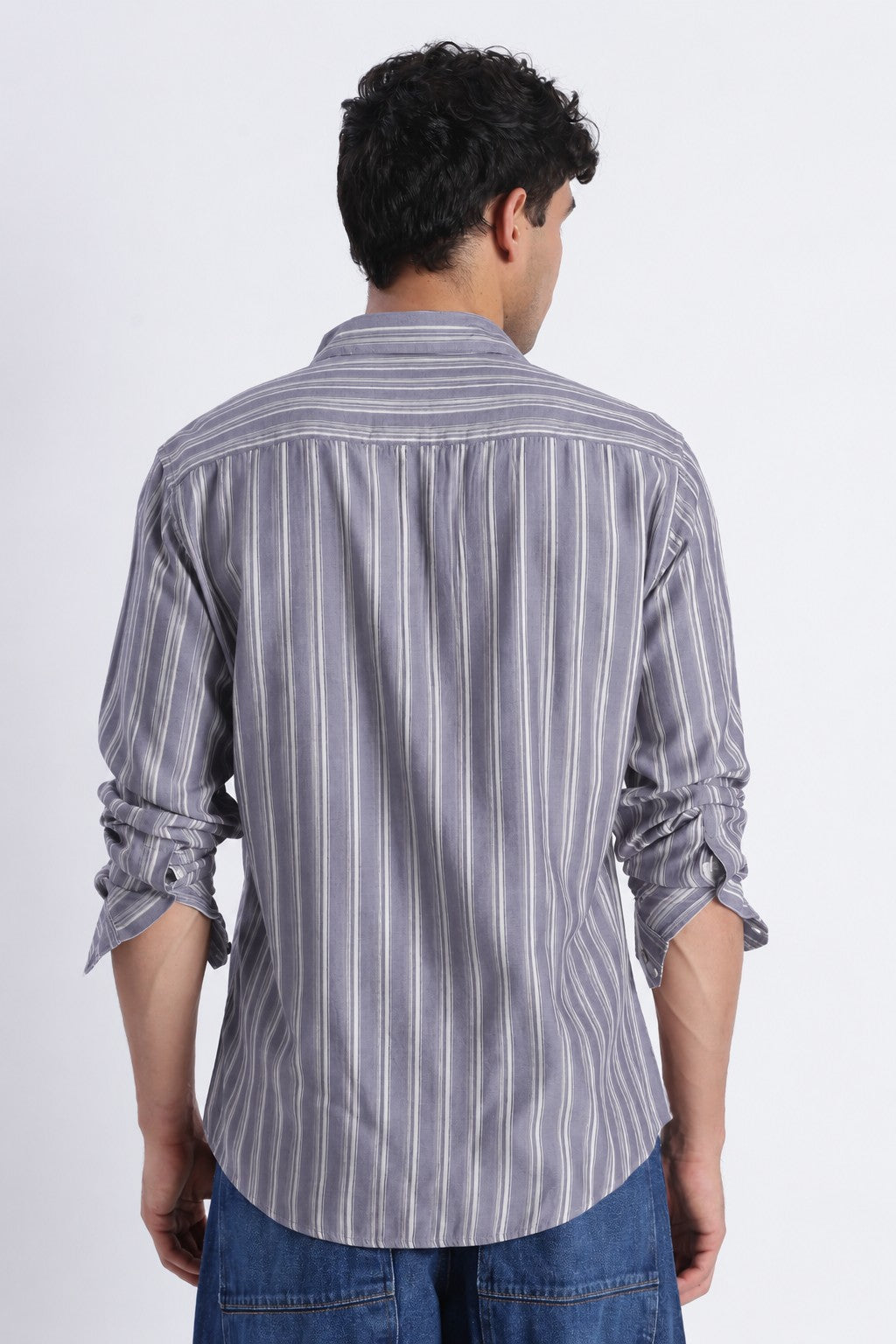 Lavender Stripe Casual Shirt