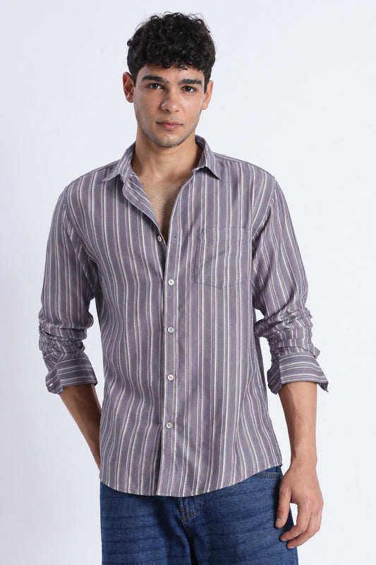 Lavender Stripe Casual Shirt