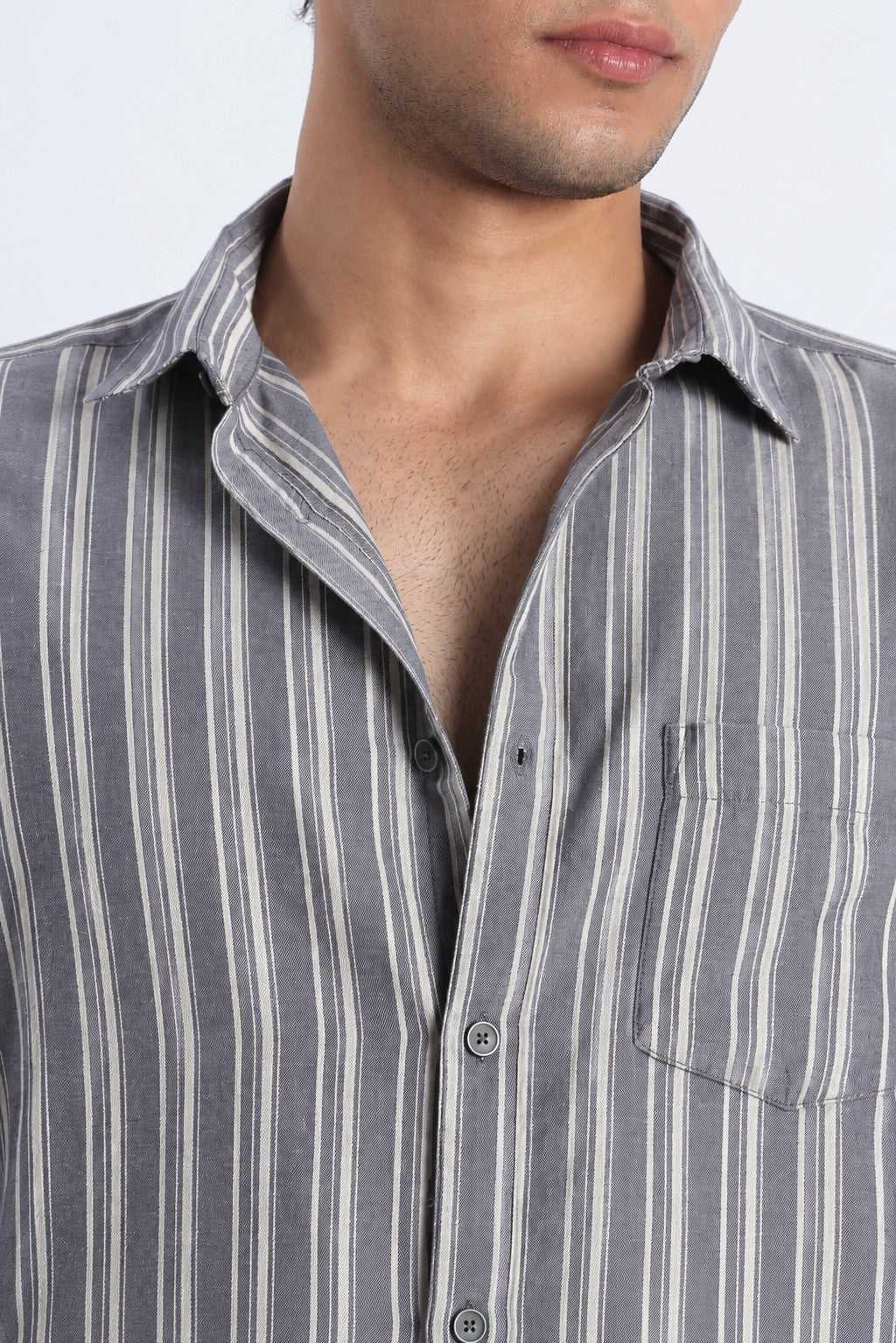 Charcoal Stripe Casual Shirt
