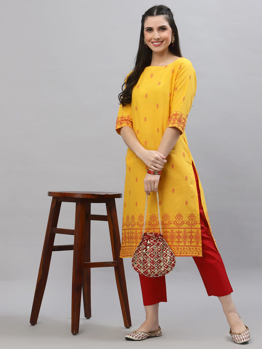 Women Ethnic Motifs Woven Design Kurta - Kashyap Global Lifestyles LLP