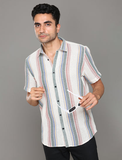 Uri Matte Weave Multicolor Casual Shirt