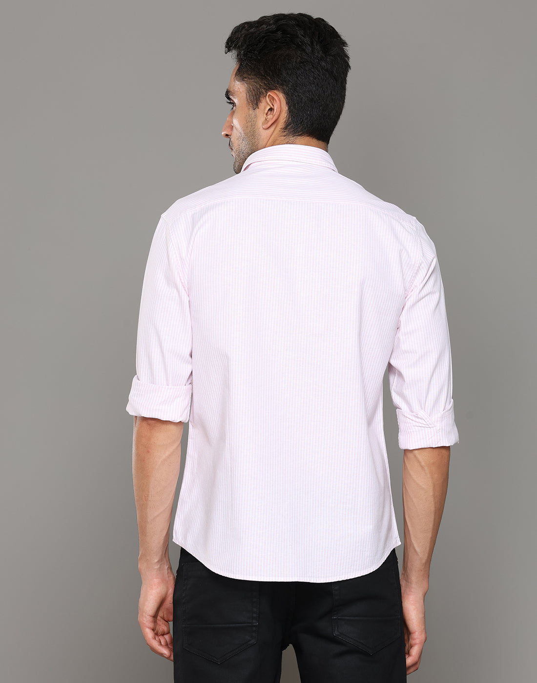 Men Striped Pink Cotton Shirt - Kashyap Global Lifestyles LLP