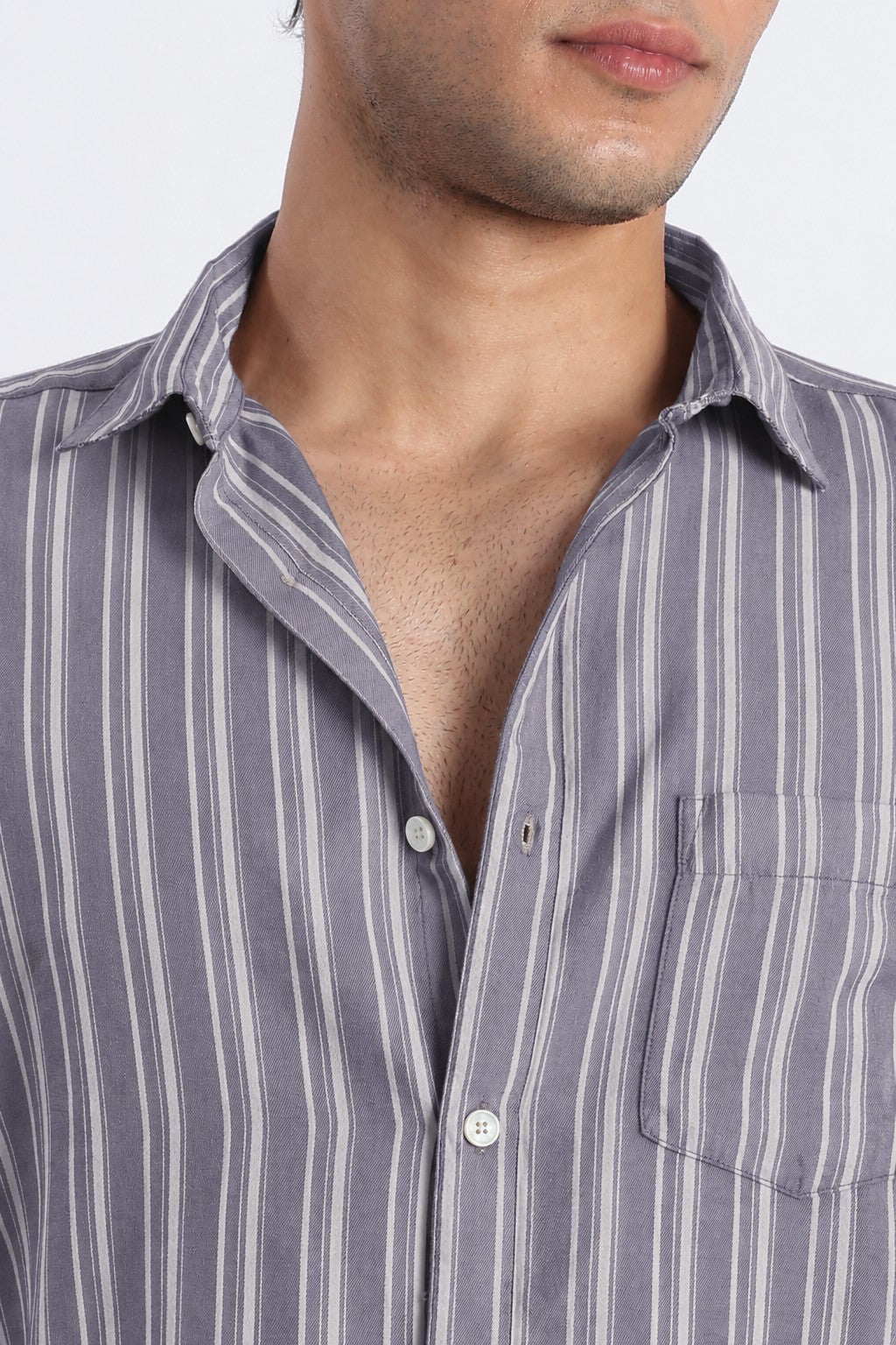 Lavender Stripe Casual Shirt