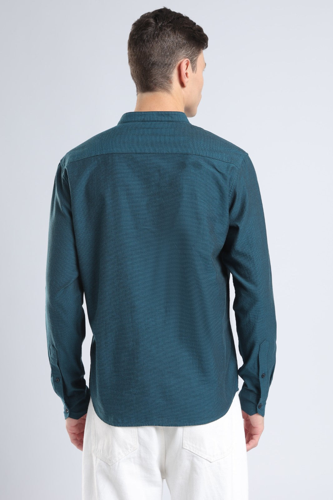 Teal Textured Short Kurta