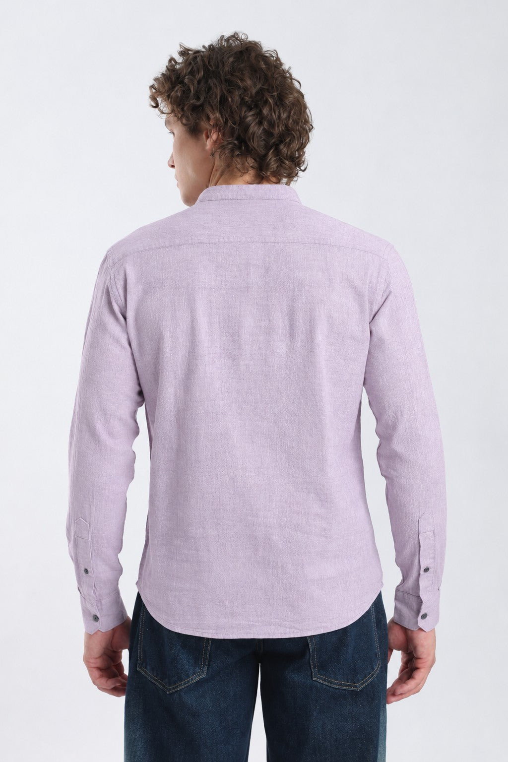 Lavender Mist Linen Blend Short Kurta