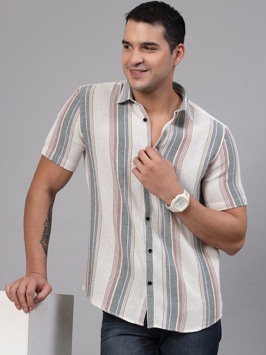 Uri Matte Weave Multicolor Casual Shirt