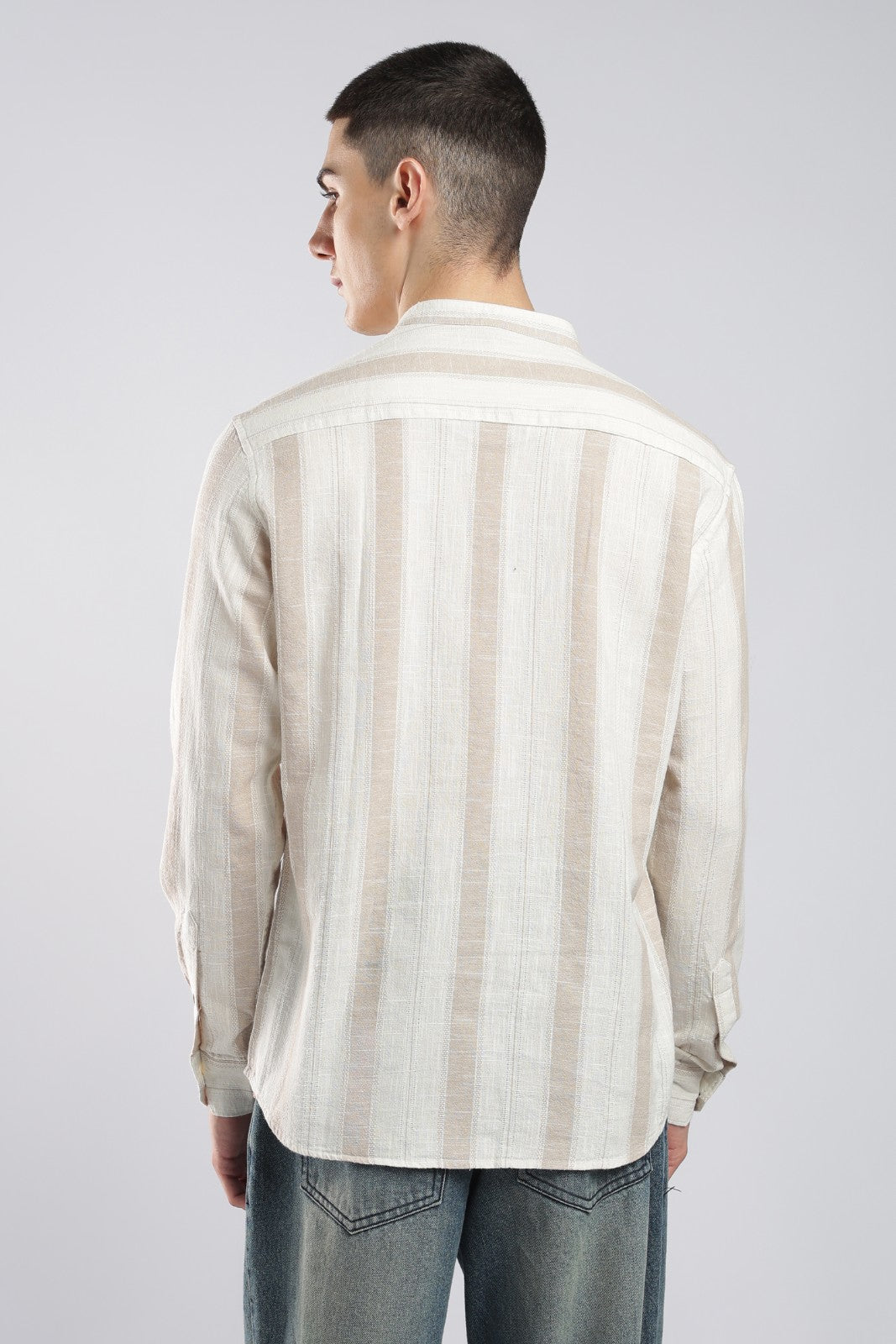 Natural Beige Cotton Slub Short Kurta
