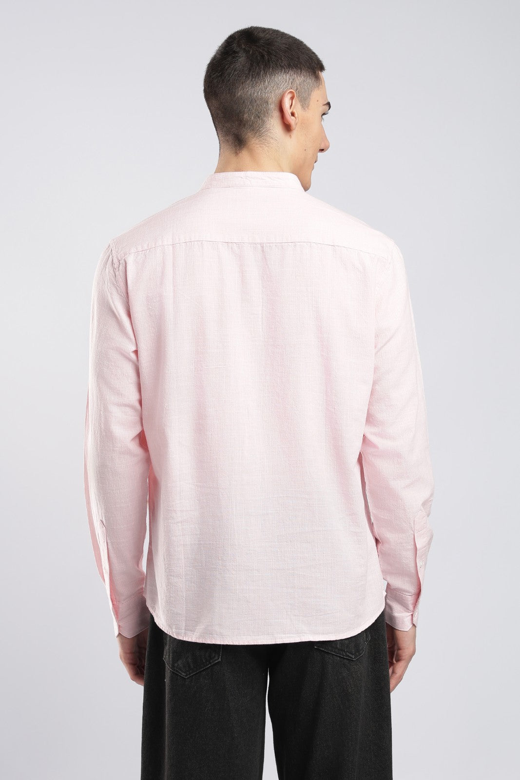 Blush Pink Cotton Slub Short Kurta
